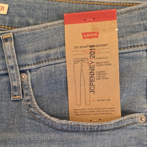 Levi's Size 31x30 311 Shaping Mid-Rise Smoothing Tummy Panel Skinny Jeans NEW - Picture 5 of 14
